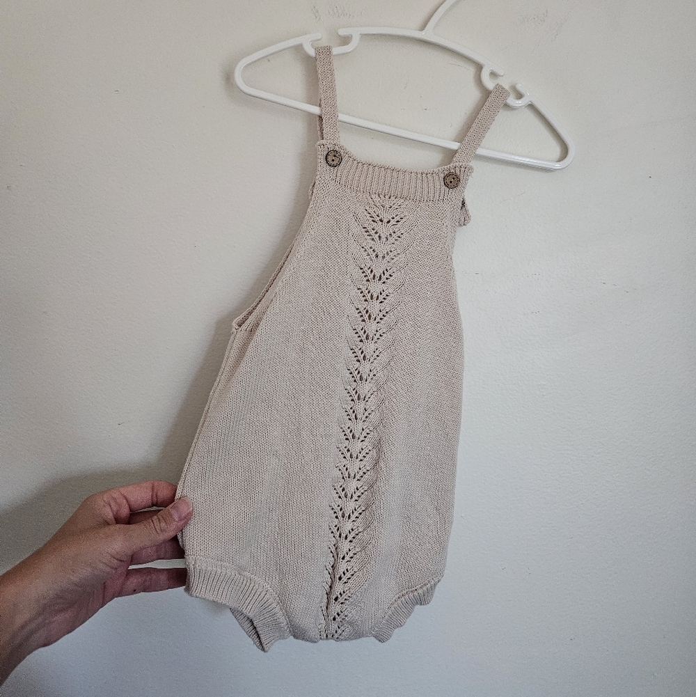 Chic Knit Tan Kids Romper